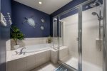 Oversized Soaking Tub and Separate Shower 